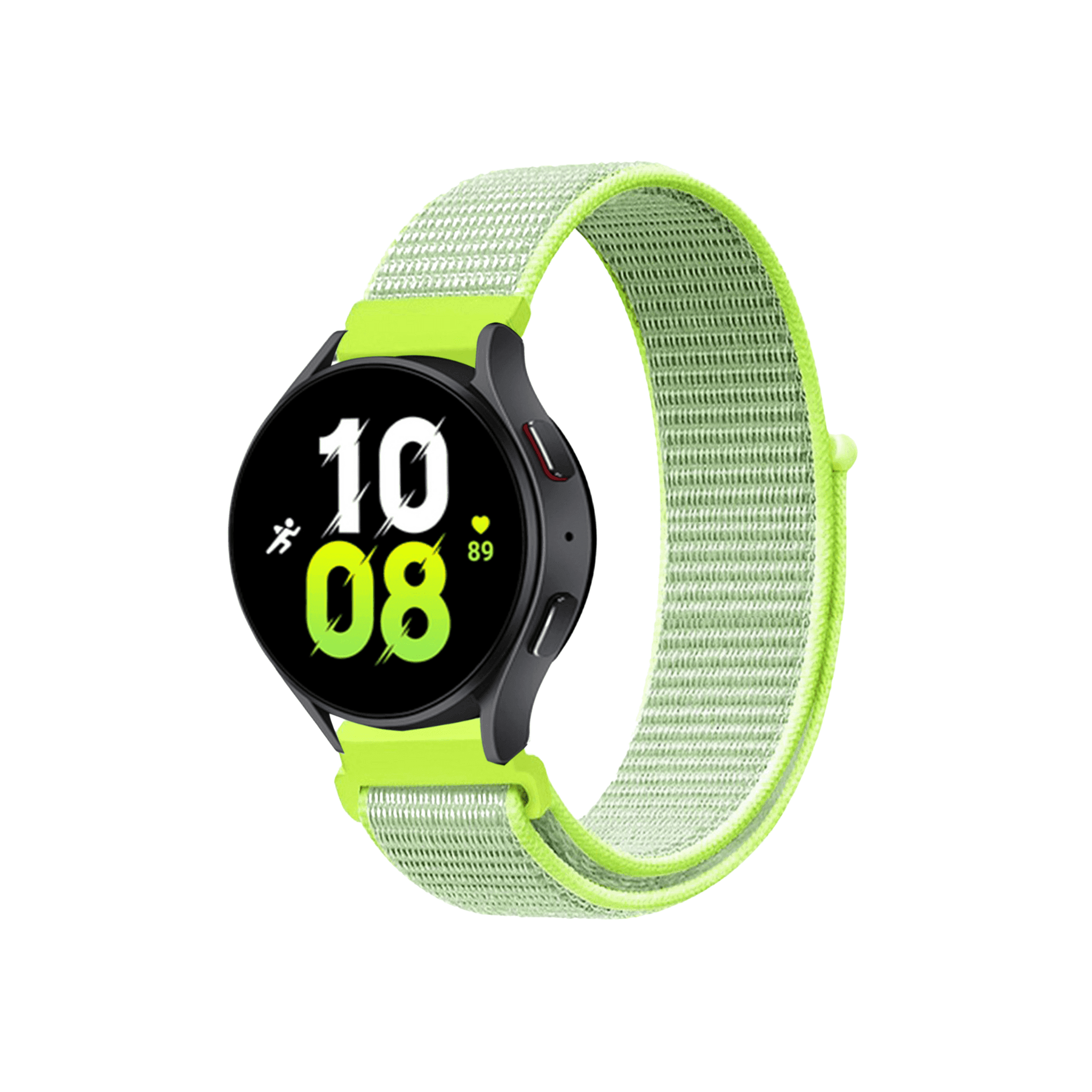 Trail Textilarmband in Neongelb – sportliches Klettverschluss-Armband aus atmungsaktivem Material, kompatibel mit Garmin, Samsung & Amazfit (20 mm)